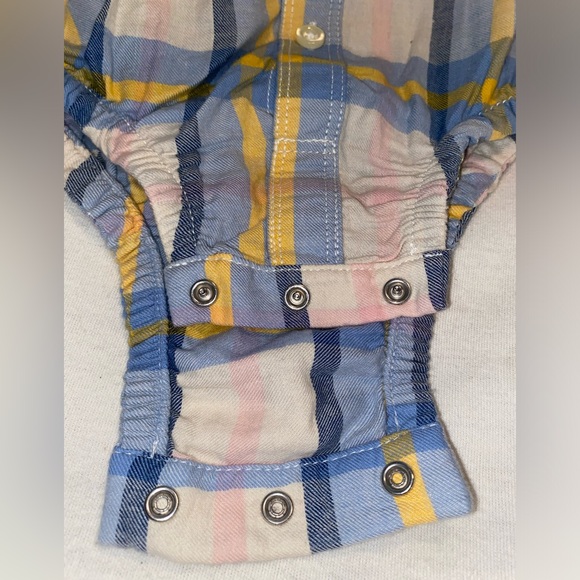 BabyGap Plaid Button Up Collared Onesie Top - Picture 5 of 5